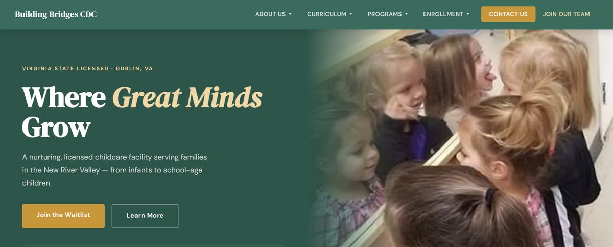Homepage of the Building Bridges CDC website